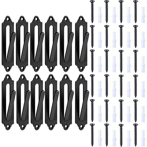 Set mit 12 Wandhaken, geeignet für dekorative Bastelarbeiten im Innen- und Außenbereich, zuverlässig und robust (schwarz).