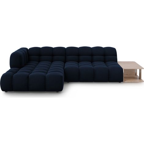 Canapé d'angle gauche modulable 4 places en velours bleu roi (1/5)