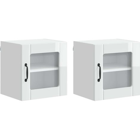 Maison Exclusive - Armario de vidrio para pared LUCCA 2 pcs Brill