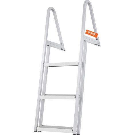 Échelle de quai aluminium 3 marches, charge max 350 lbs, marches antidérapantes, bateau, lac et piscine usage intensif (1/5)