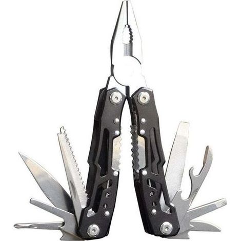 pair Pince Multifonction 14 en 1 Outil de Poche Couteau Suisse avec 11 Embouts Tournevis Poignée Ergonomique Noir (1/4)