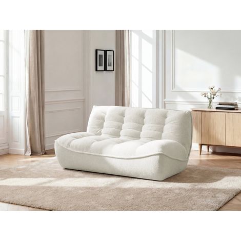 BOBOCHIC - Chauffeuse 2 places pour canapé modulable SERENA tissu chiné   Blanc (1/5)