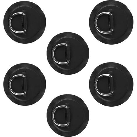 6 x Patch d'Anneau de D en Acier Inoxydable, D-Ring PVC Patch Pad Rond pour Bateau Gonflable, Radeau, Dériveur, Kayak, Canoë, Sup, sans Colle Incluse (1/5)