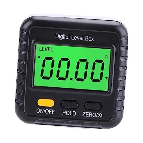 Appareil de mesure d'angle numérique avec aimant, boîtier en plastique noir Arrêt automatique, mesure relative et absolue, format portable pour un contrôle précis des angles (1/5)