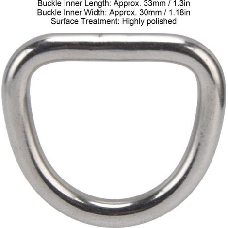 Anneau D - Acier Inoxydable 316 - Marine - Fixation Auto - Semi-Circulaire Sans Couture - 5 Pièces (1/5)