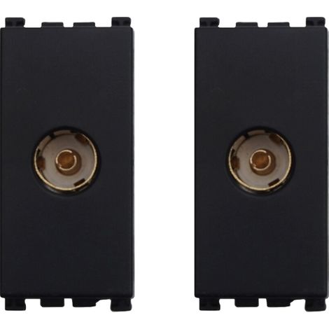 gloca Set 2 Connettori Tv Femmina Compatibili Arké (Nero) (1/4)