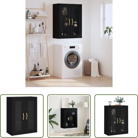 Rangement - Armoire murale noir 69,5x34x90 cm (1/5)