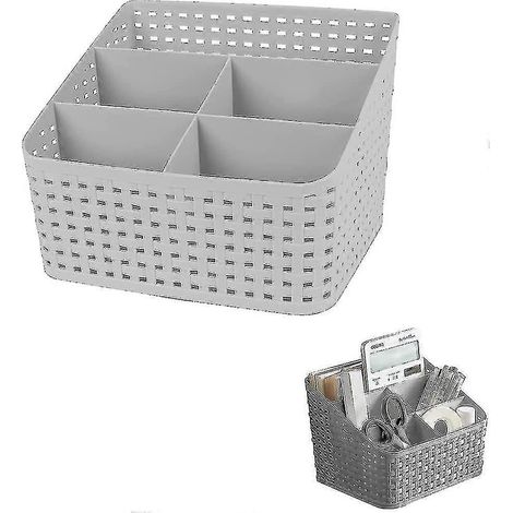 Panier de rangement, boîte de rangement cosmétique, organisateur de boîte cosmétique en plastique avec 5 compartiments (1/3)