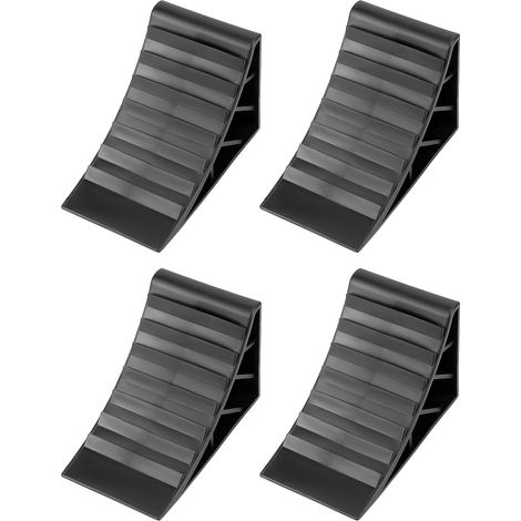 4 Pièces cale de Roue Plastique, Cales de remorque, cale Voiture, avec poignée, Noir (1/5)