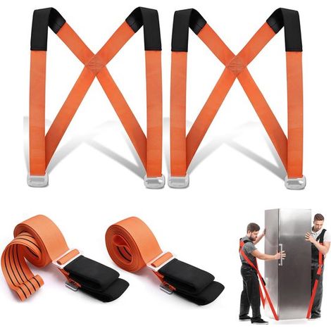Juego de arnés de mudanza con correas de elevación，Ayuda para mudanzas，Correas de mudanza，Capacidad de carga de 270 kg，Juego para 2 personas (1/5)