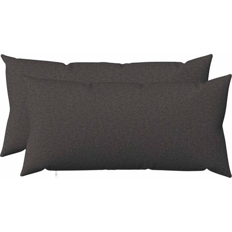Housse de coussin 2 pc HEERLEN Gris foncé 40 x 70 cm Tissu (1/5)
