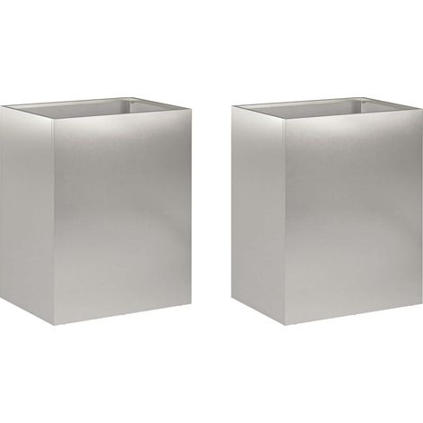 Cache-pot de jardin 2 pc Argenté 40 x 30 x 40 cm vidaXL