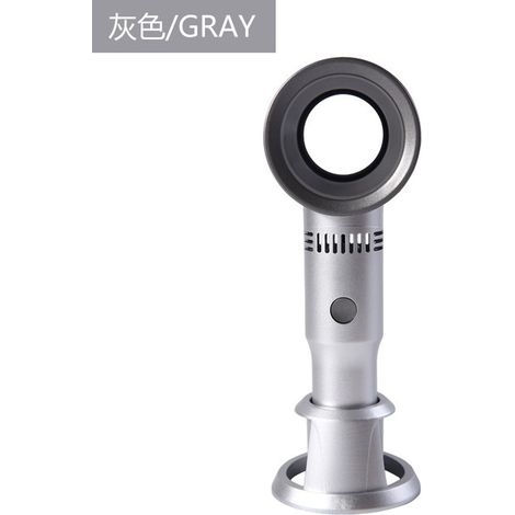 mini ventilateur sans pales, créatif, portable, rechargeable par USB, cadeau idéal. Quatre générations de ventilateurs sans pales (argenté). (1/5)