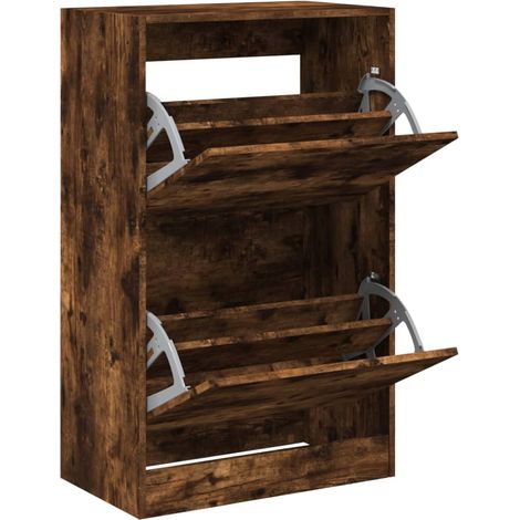 Maison Exclusive - Scarpiera Rovere Fumo 60x34x96,5 cm in Legno Multistrato (1/5)