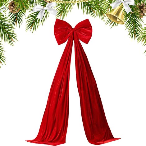 Grands Nœuds en Velours pour Arbre De Noël 50 x 180 cm Géant Décoration Toile De Murale Pour Fêtes De Noël Pour Mur Mariage Fiançailles Anniversaire Salon Cheminée (1/5)