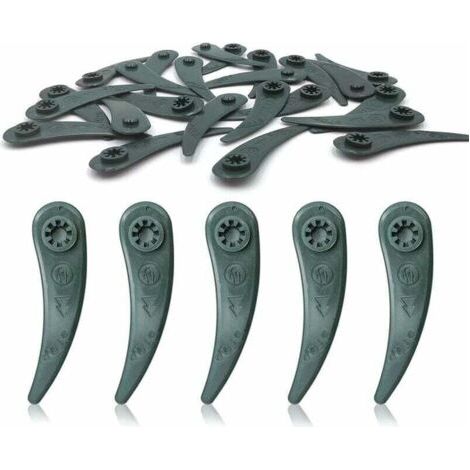 Lames de rechange pour tondeuses à gazon, 24 lames par paquet, adaptées aux tondeuses à gazon Bosch Durablade Art 23-18 LI et Art 26-18 LI, vertes. (1/5)