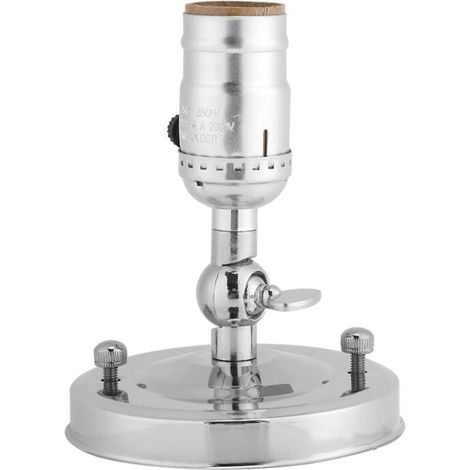 Support De Lampe E27 - Applique Murale Avec Interrupteur - Usage Domestique - 220 V - Argent - 1 Pièce (1/5)