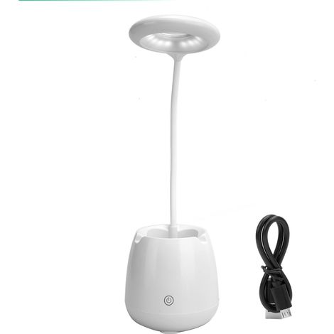 Enceinte Bluetooth Multifonction avec Support Téléphone, Lampe de Bureau Tactile et Haut-parleur Sans Fil (Blanc) (1/5)