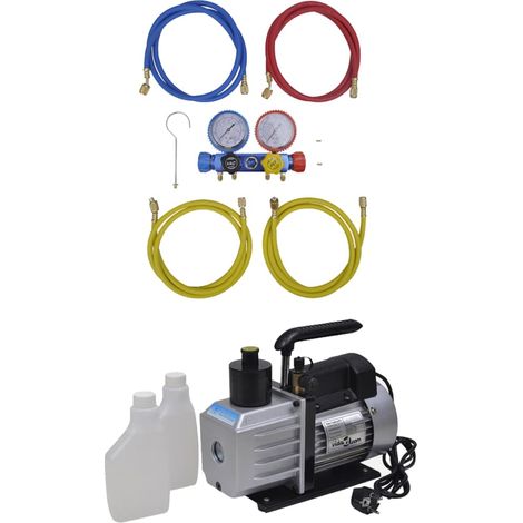 Vakuumpumpe mit 4-Wege-Verteiler-Manometer Set für Klimaanlagen