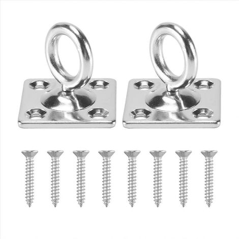 Lot de 2 crochets pivotants muraux en acier inoxydable (avec vis) (1/5)