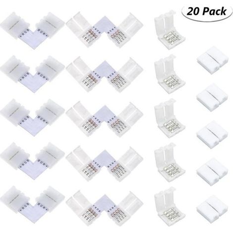 20 Stück LED-Streifenverbinder, einfarbige SMD 5050 3528 LED-Streifenverbinder, wasserdicht und nicht wasserdicht (1/4)