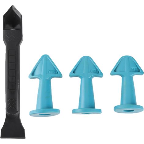 [JAMAIS UTILISÉ]Kit de 4 outils de finition pour mastic caoutchouc, carrelage et céramique : grattoir et enduit. (1/5)