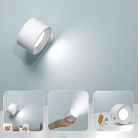 1pc (blanc) Applique Murale Intrieure, Applique Murale Led Tactile Avec Port De Charge Usb Contrle Tactile, 3 Niveaux De Luminosit 3 Tempratures L (1/5)