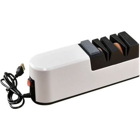 Aiguiseur de Couteaux éLectrique Rapide USB AffûTeur RéGlable Automatique 3 éTapes pour Couteaux Ciseaux AffûTeur Domestique (1/5)