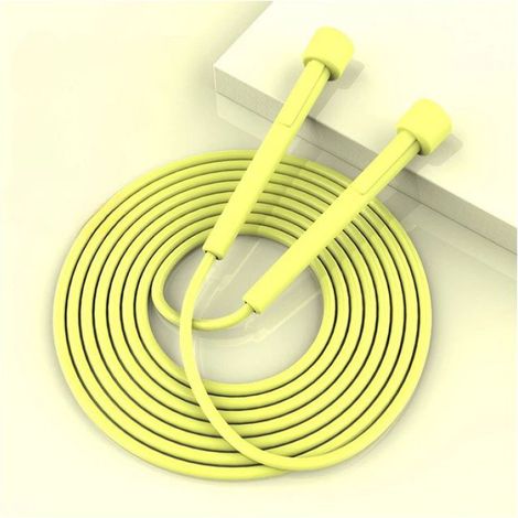 Corde À Sauter - 2,8 M - Poignées Ergonomiques 12 Cm - Pour Adultes Et Enfants - Fitness Portable - Jaune (1/5)
