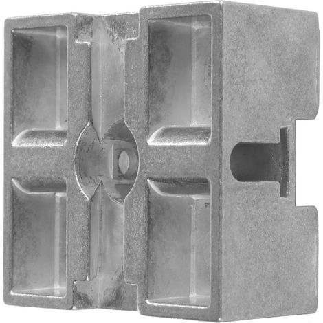 Bloc central métallique en alliage de zinc électroplaqué 50x50mm, pièce intermédiaire métallique Z030M (1/5)