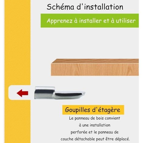 24 Pcs Support Etagere Goupille Cheville Etagere en Metal Nickelé Goupille en Métal de Diviseur de Bureau de Bureau Taquet Etagere Support D'étagère