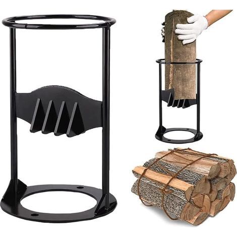 Fendeur de bois de chauffage-1 pièce-noir-outil de fendage manuel, outil de fendage de bois de chauffage de Camping en plein air, outil de coupe de bois (1/4)