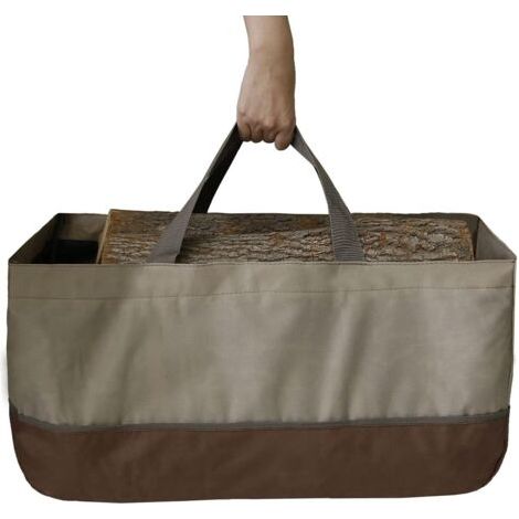 QORVA-Porte-bûches de bois de chauffage, sac de transport durable pour bois de chauffage, sac fourre-tout de grande capacité, pour le transport du bois