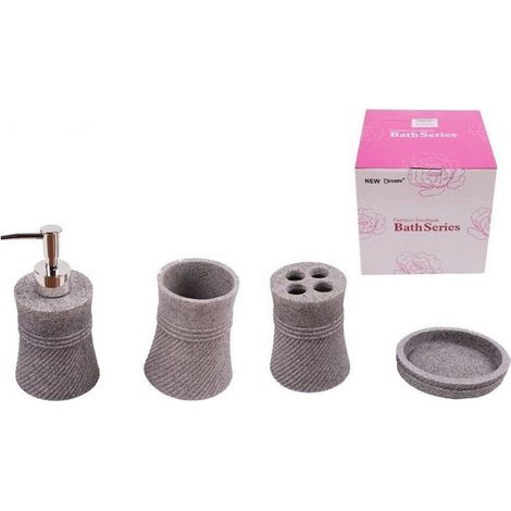 Set 4 Accessoires Salle De Bain Ss0035 En Céramique Porte Savon Porte évier Distributeur