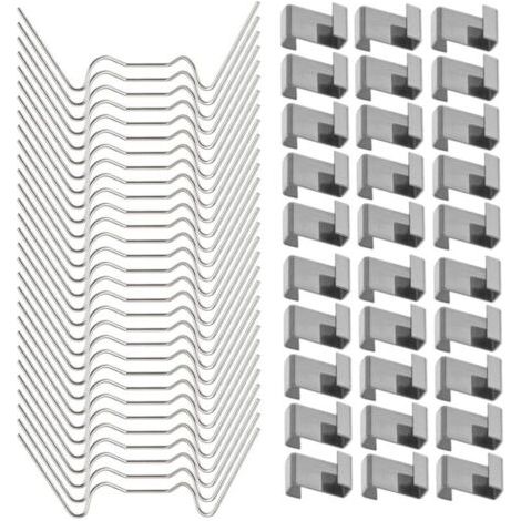 120 Pièces Attaches de Serre pour Verre Acier Inoxydable avec 60 Clips W et 60 Clips Z (1/4)