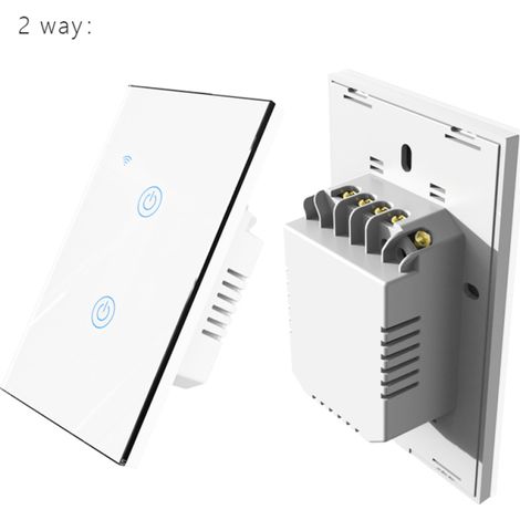 Interruptor táctil Wi-Fi, panel de control para el hogar inteligente, panel de luz LED de vidrio templado, compatible con la aplicación Tuya. (1/5)