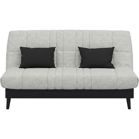 Banquette convertible ELIOS clic clac, couchage 130x190, avec 2 coussins OFFERTS, Tambre perle (1/5)