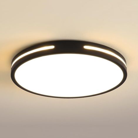 Plafonnier LED Blanc froid 5500 K — Design intérieur de style nordique (Finition foncée, 30 cm) (1/5)