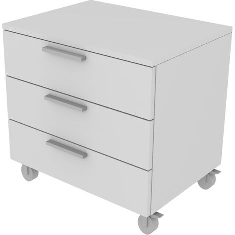 Cassettiera 3 cassetti - Design moderno e funzionale per cameretta e ufficio - Bianco