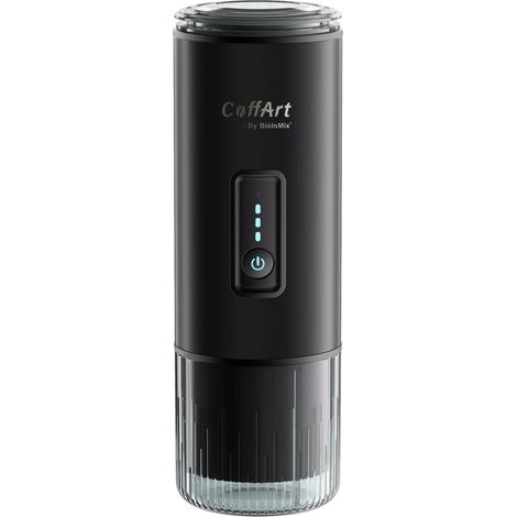 Cafetera espresso portátil, carga USB, compatible con múltiples cápsulas, color negro. (1/2)