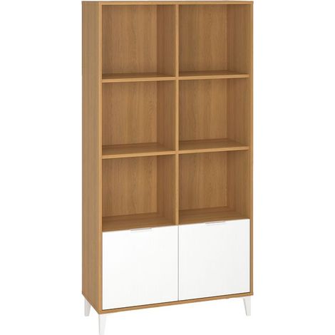 Estantería Dicnor laminado en roble y blanco (1/4)