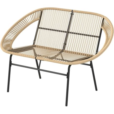Meuble de jardin, banco de jardin de 2 places é résistant aux intempéries, tem um encosto e suporta um peso até 260 kg., meuble extérieur, design moderne (1/4)