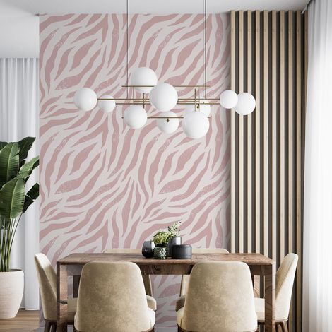 Papier peint - Motif zébré - 9 LÉS de 60x260 cm - Surface L 540 x H 260 cm (1/4)