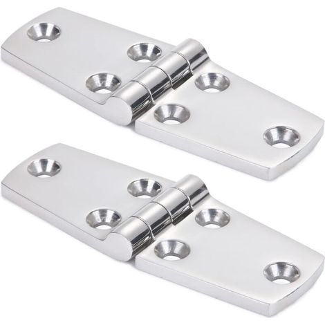 Marine Monture Charnières de Portes Acier Inoxydable Charnière inox de Bateau de Trappe Matériel À toute épreuve Charnière Marine de Bateau Plateforme Cabinet SUS316 38 mm x 102 mm 2pcs (1/4)