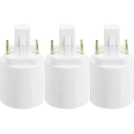 Lot de 3 adaptateurs de douille d'ampoule en plastique blanc (G24q vers E27) – Performance stable, adapté à un usage domestique et professionnel (1/5)