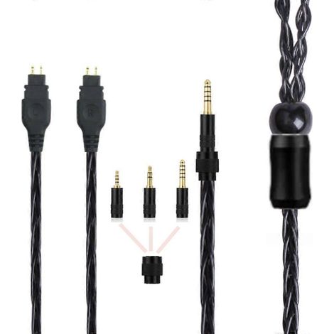 Câble mâle symétrique 4 conducteurs plaqué argent pour écouteurs HD580, HD650, HD600 et HD58X (1/4)