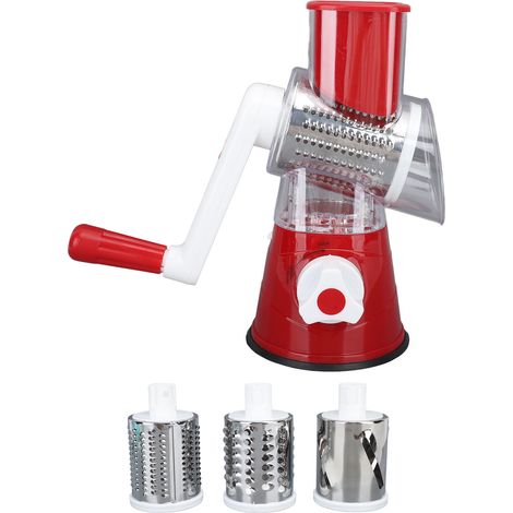 Râpe rotative 3 en 1 pour légumes, fromage et noix (rouge) (1/5)
