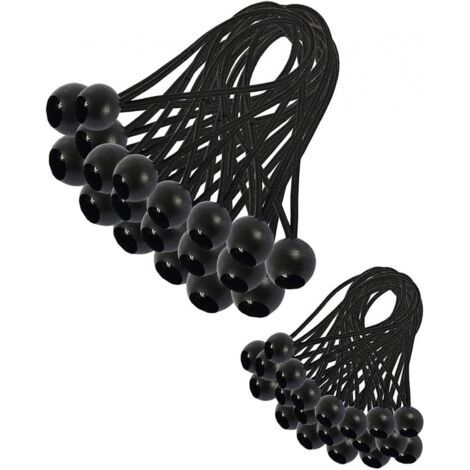 Tendeur élastique 30 pièces, tendeur de bâche, cordon élastique, pour pavillon, bâche, camping, tente, harnais d'extension de rideaux (200 mm et 150 mm) (1/5)