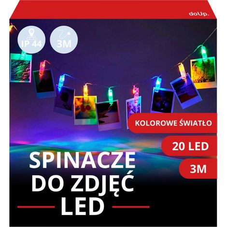Klammern, Fotoklammern, farbige LED-Lichter, 20 Klammern, Dekoration, Girlande