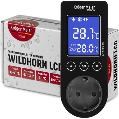 Elektronischer Thermostat für Aquarium, Terrarium, Heizung, Kühlung, LCD